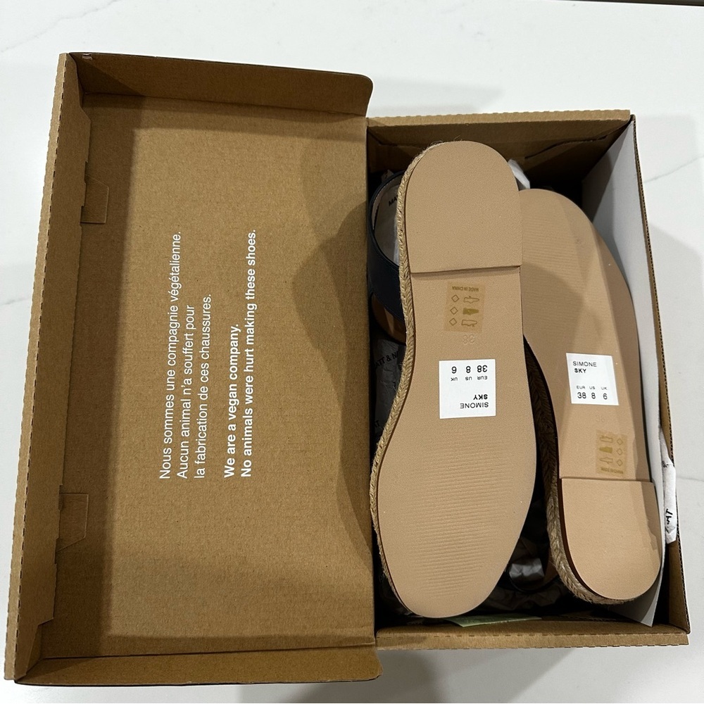 NWT: MATT & NAT SIMONE VEGAN ESPADRILLE SANDALS | sky blue | sz: 38 - Picture 5 of 13